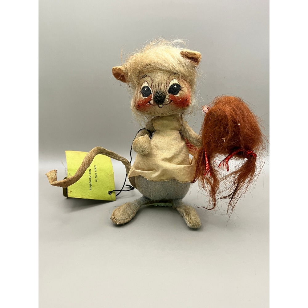 Vtg 1971 Annalee Mobilitee Mouse Doll Hair Dresser‎ 6" Meredith NH Handcrafted